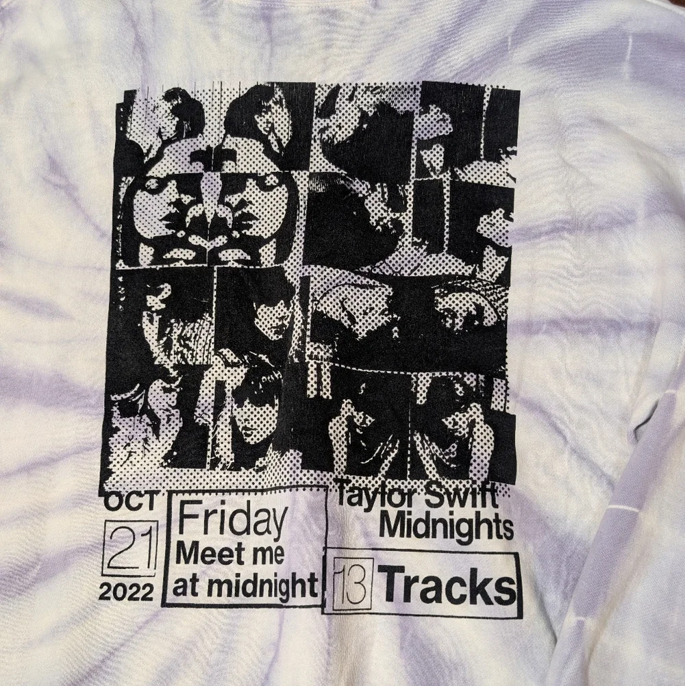 Taylor Swift Midnights Promo 3X Off Shoulder Crewneck Tie Dye Cozy Sweatshirt - Picture 5 of 13